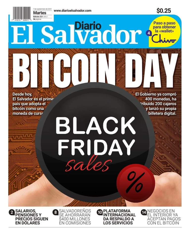 EL Salvador slaví black friday po svém a nakupuje 100 BTC “ve slevě”