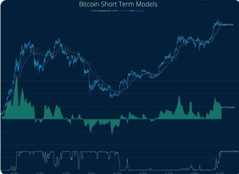 Krátkodobé modely Bitcoinu od Willyho Woo. Zdroj: Willy Woo