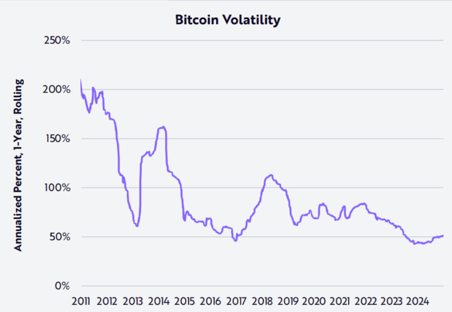 Bitcoin volatility - Zdroj: Ark Invest  