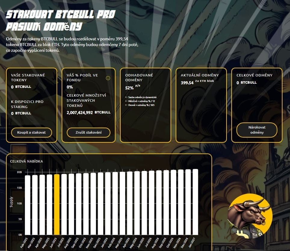 Staking na platformě BTC Bull