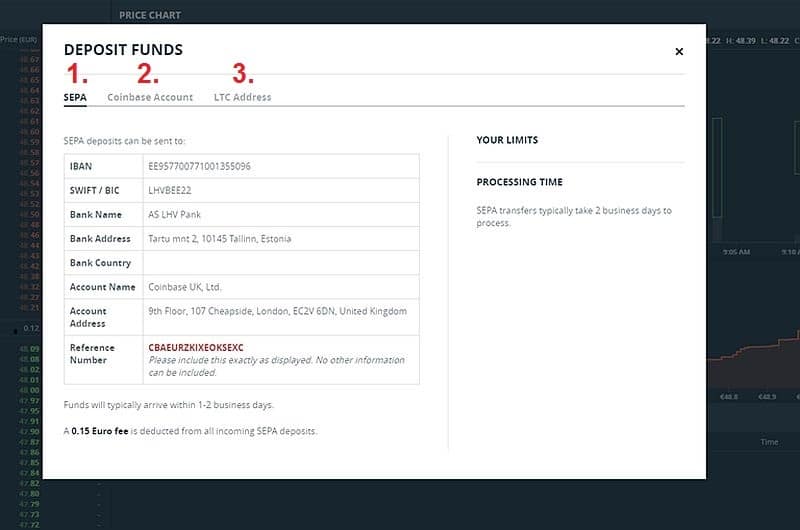 GDAX posílání peněz formulář