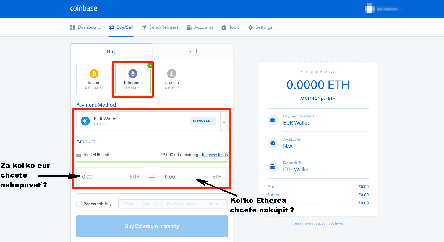 coinbase nakup ethereum ETH