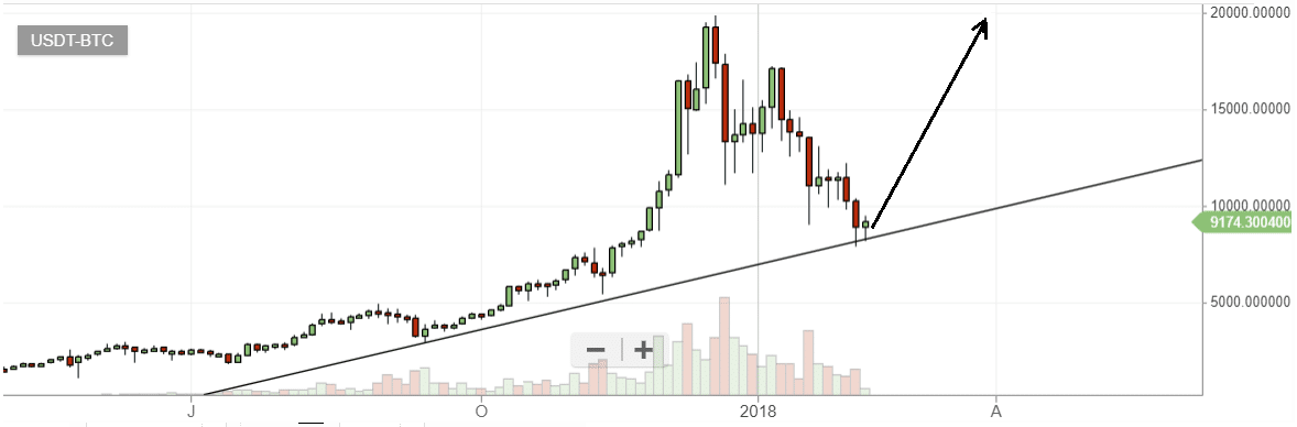Bittrex USDT/BTC – 1W sviečky