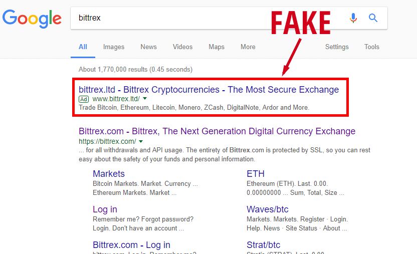 Bittrex fake