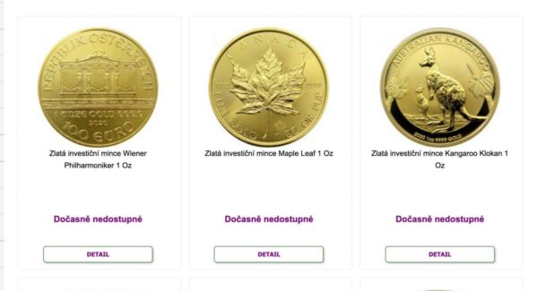zlato-mince-nedostupne