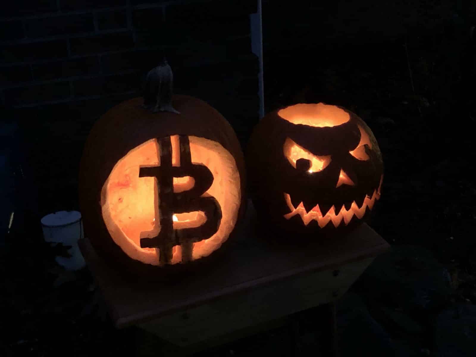 halloween, dušičky, bitcoin, dýně