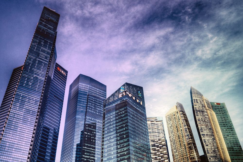 banky budovy obchod finanční centrum banka kryptoměny fed