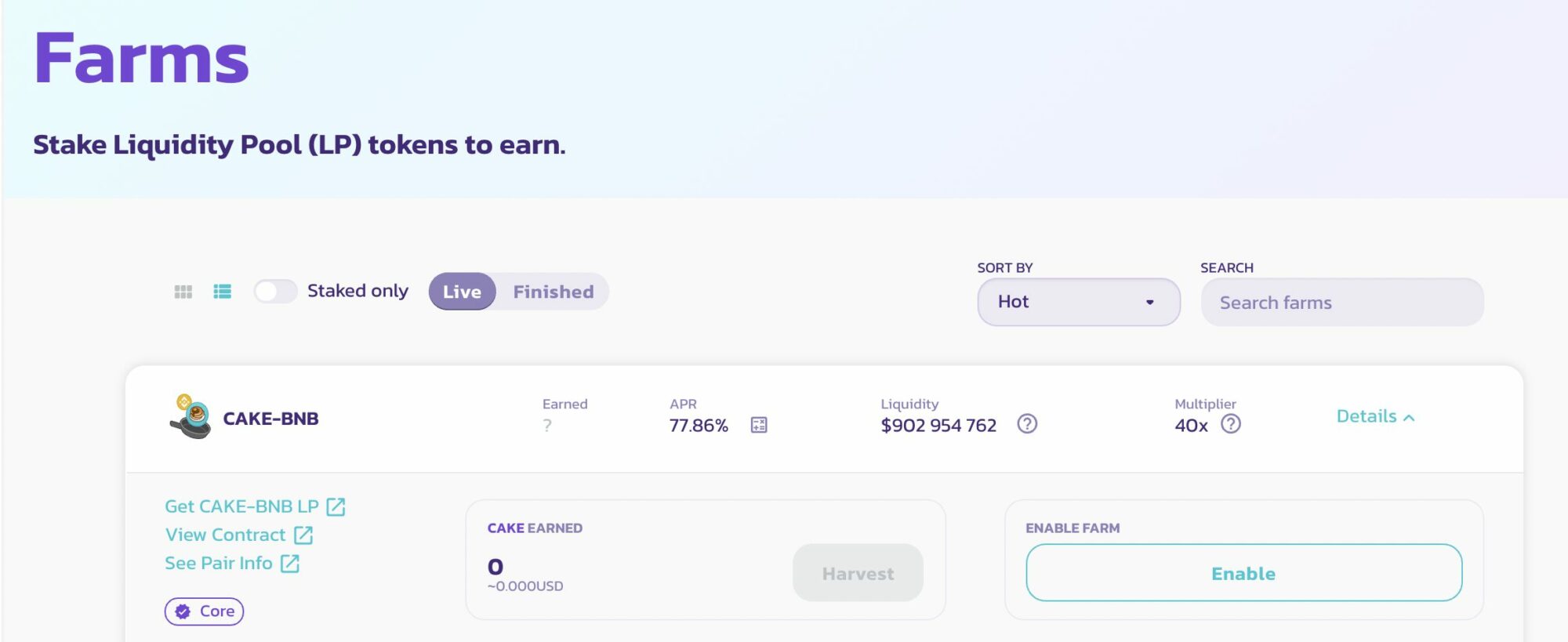 Vkládání likvidity tokenů pro odměnu z farmingu