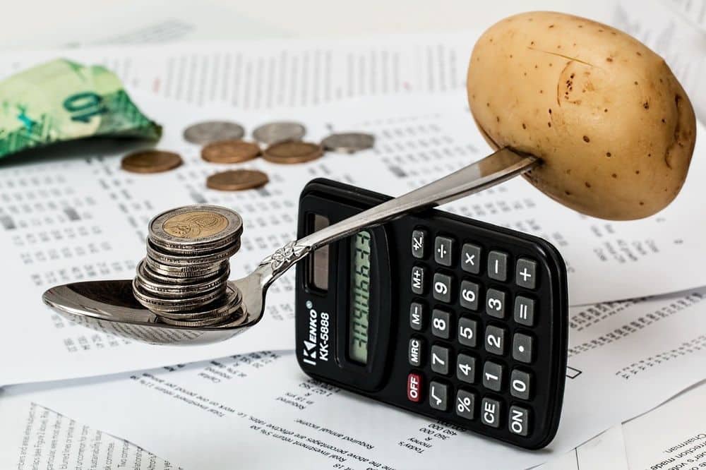 coin mince kalkulacka balanc brambora penize