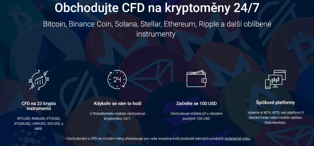 CFD na kryptoměny na Robomarkets