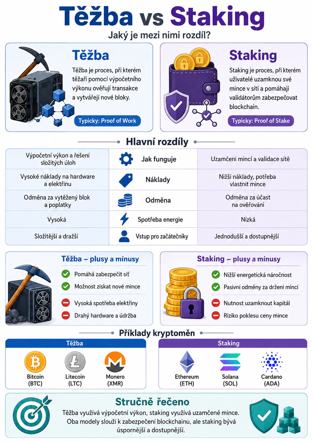 Těžba vs Staking kryptoměn. Zdroj: kryptomagazin.cz