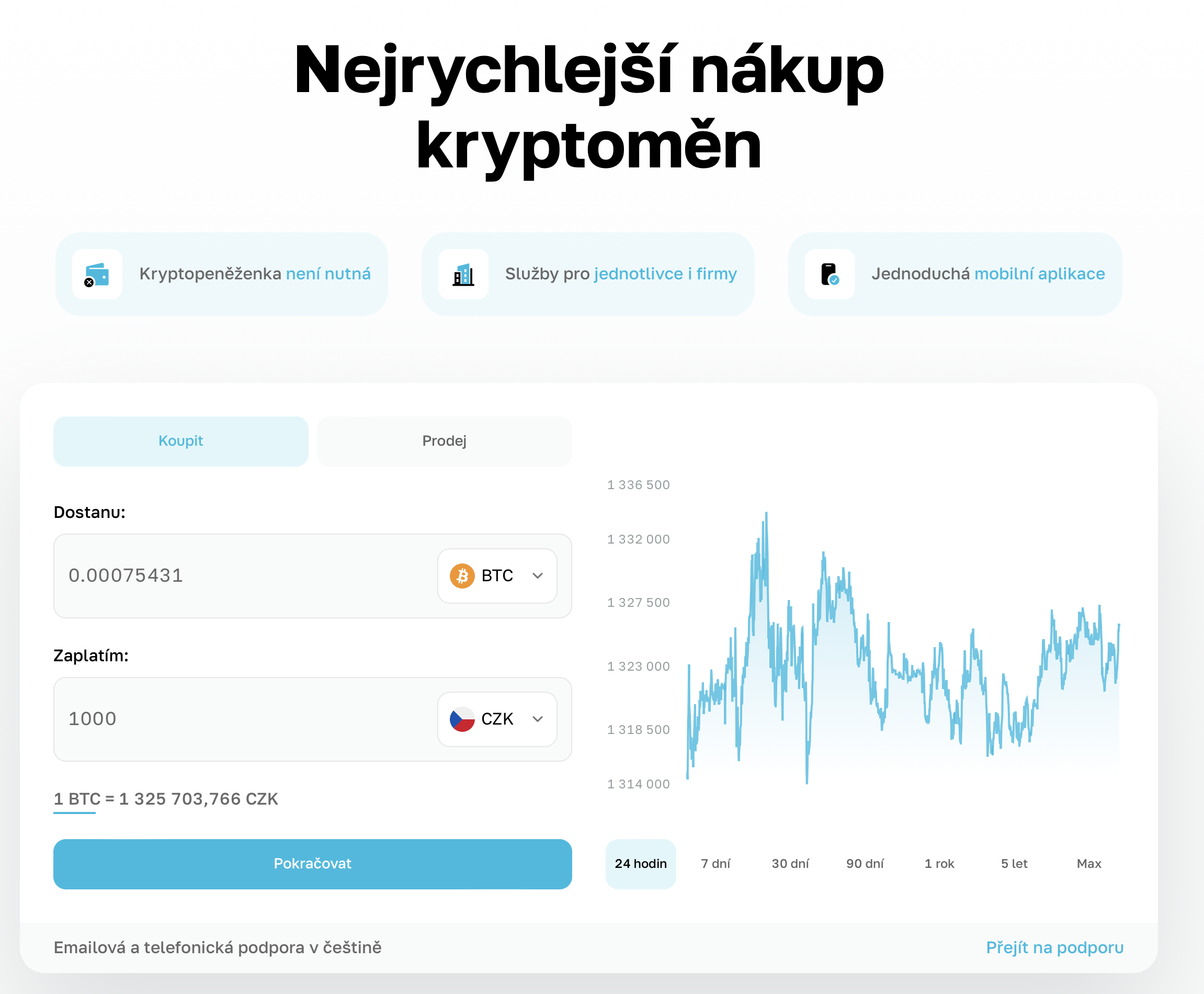 Webová krypto směnárna Anycoin. Zdroj: Anycoin