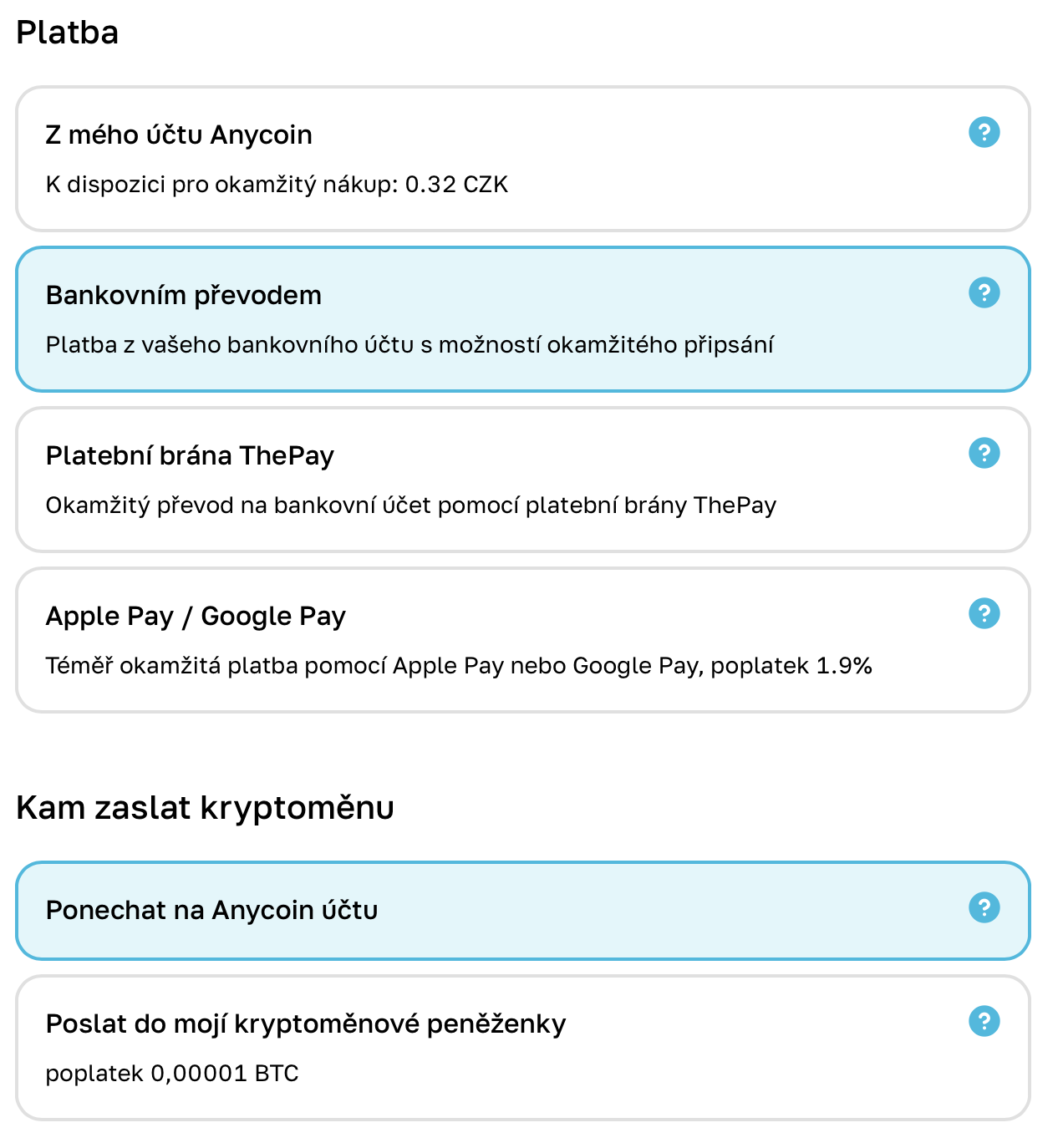 Platba. Zdroj: Anycoin