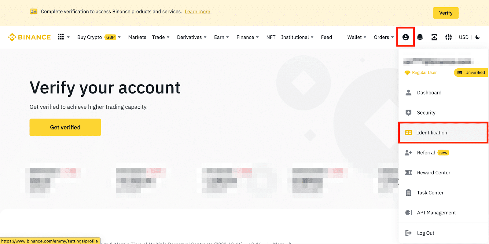 binance verifikace