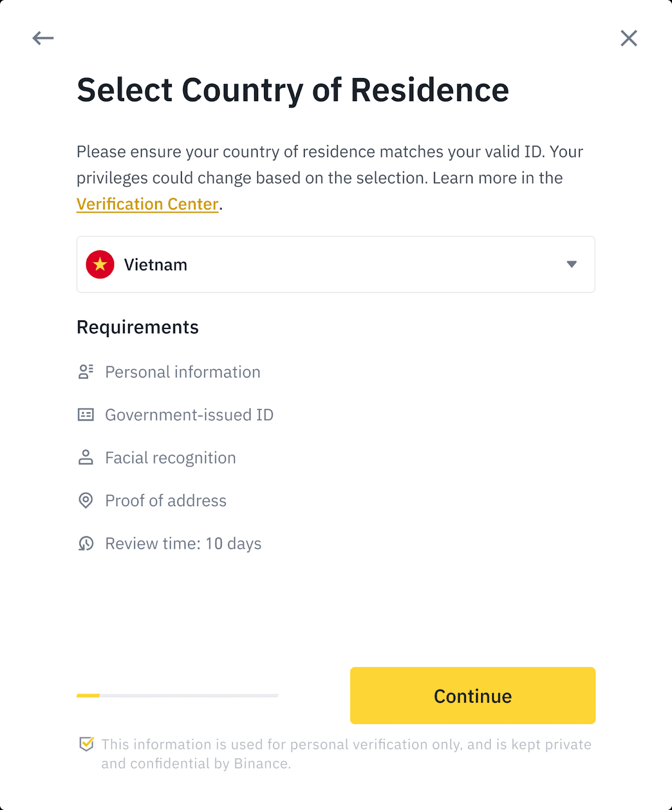 verifikace binance