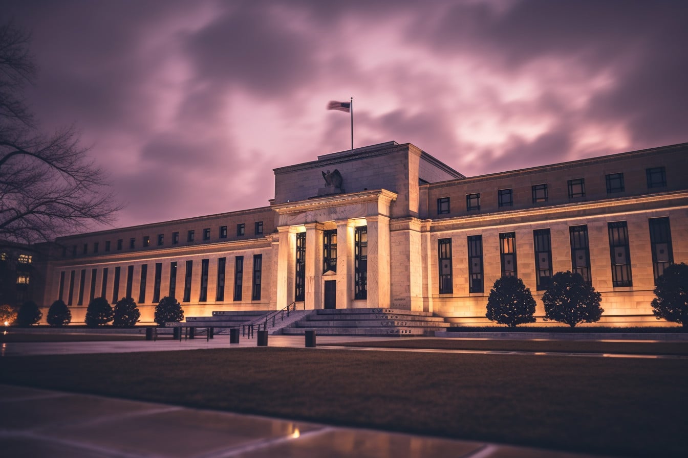 fed budova večer mraky trable Spojené státy