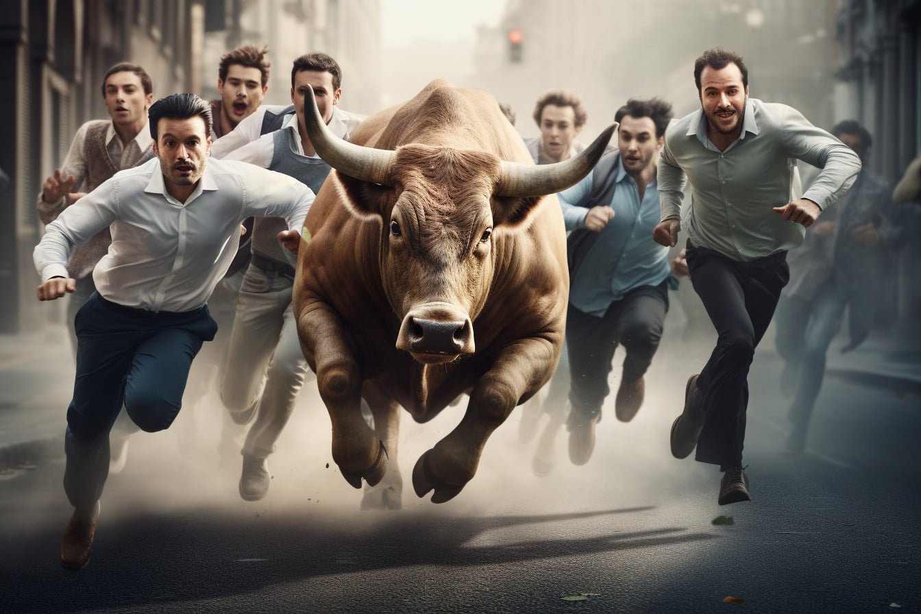 bullrun lidé běh trend fomo