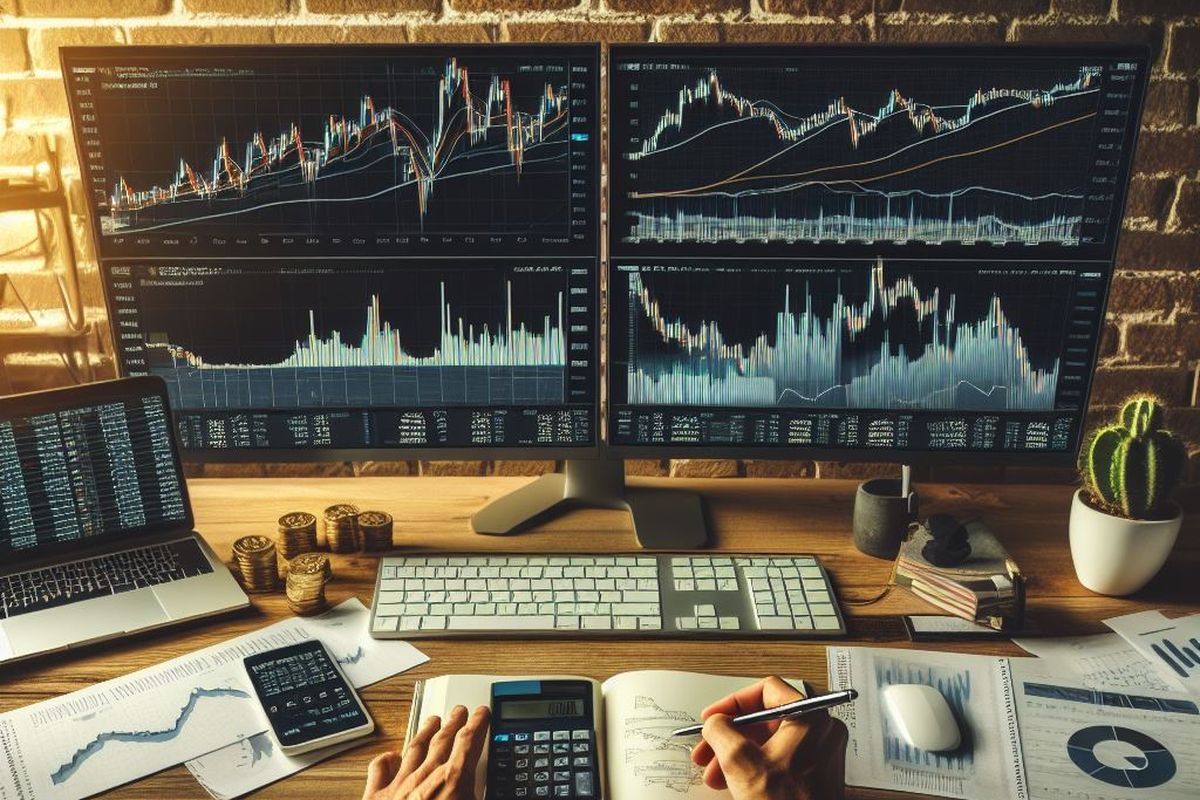 trading obchodování graf generated by AI dall-e midjourney