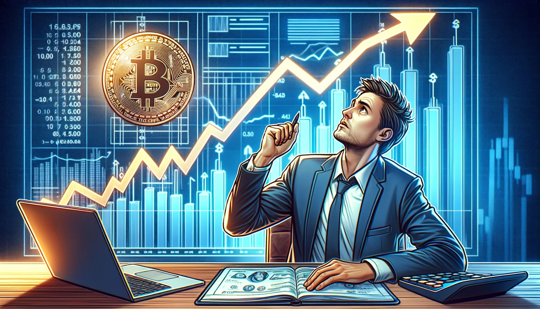 investor graf bitcoinu
