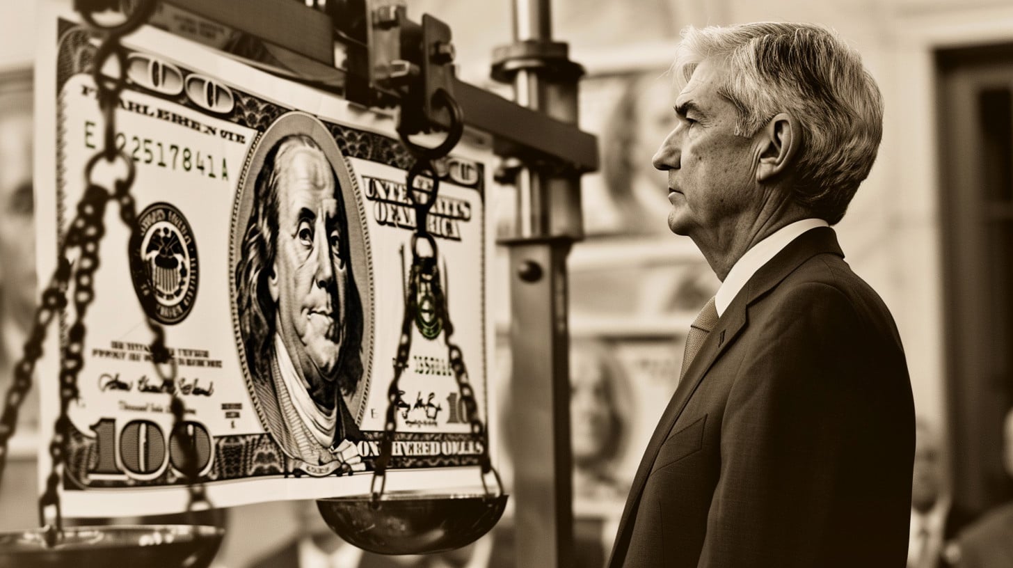Jerome Powell základní sazba usa usd dolar váhy fed inflace
