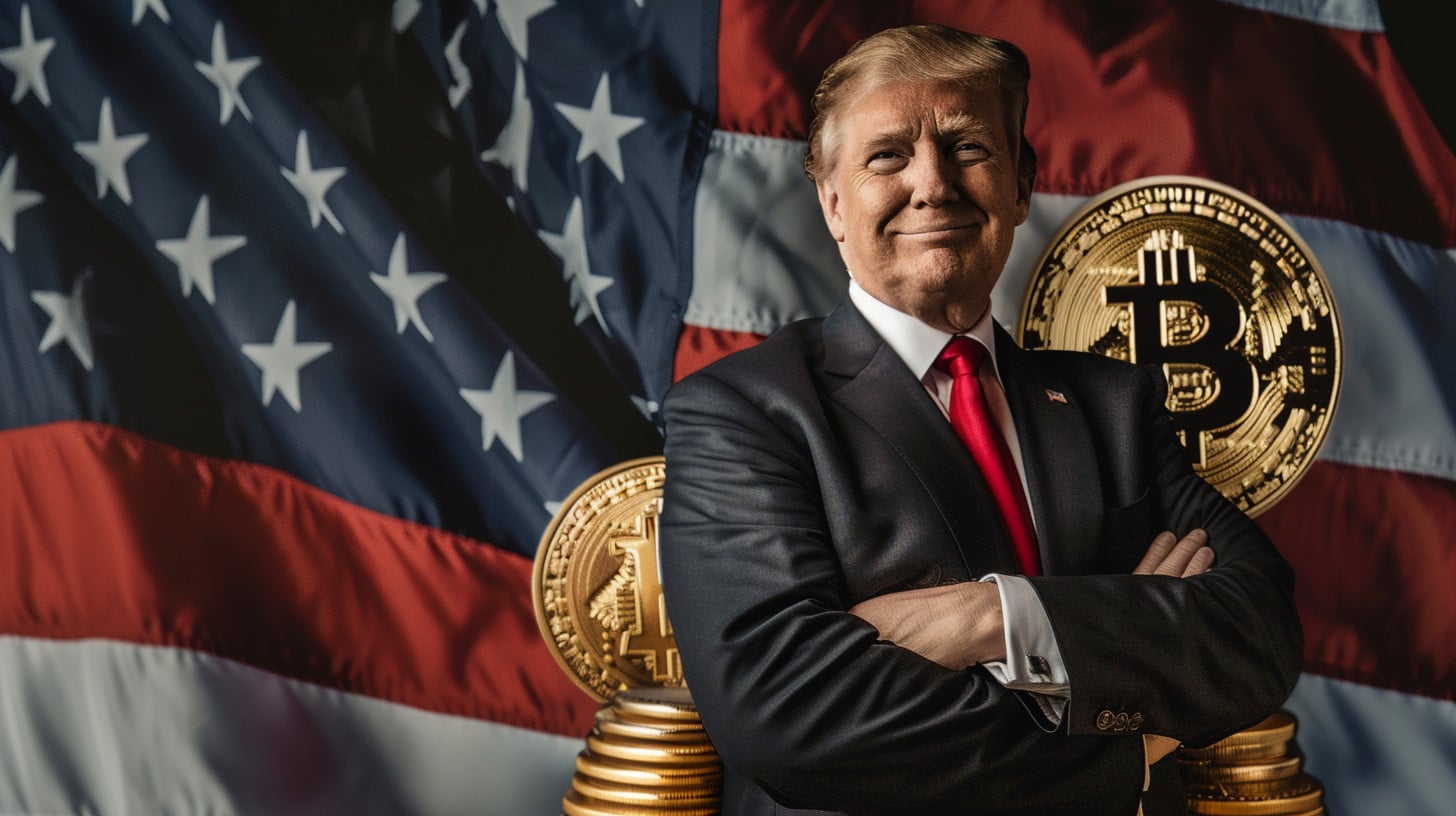 donald trump vlajka usa bitcoin