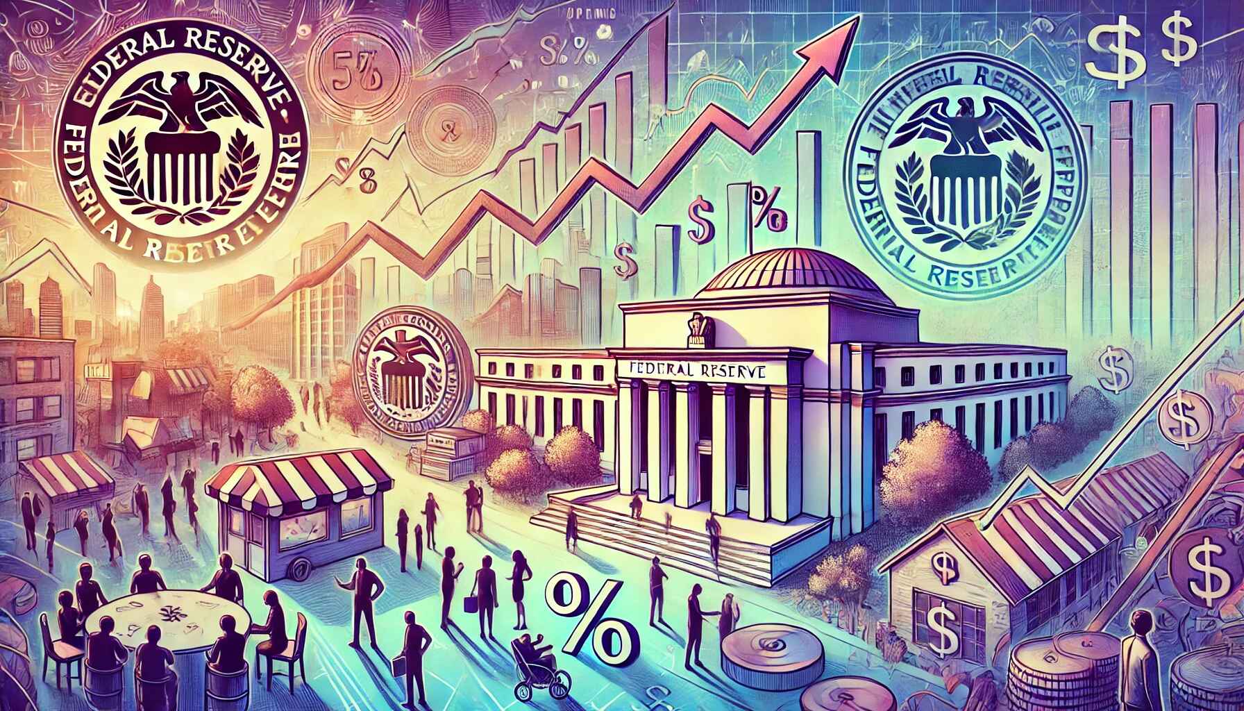 fed, uroky, graf, zamestnanci