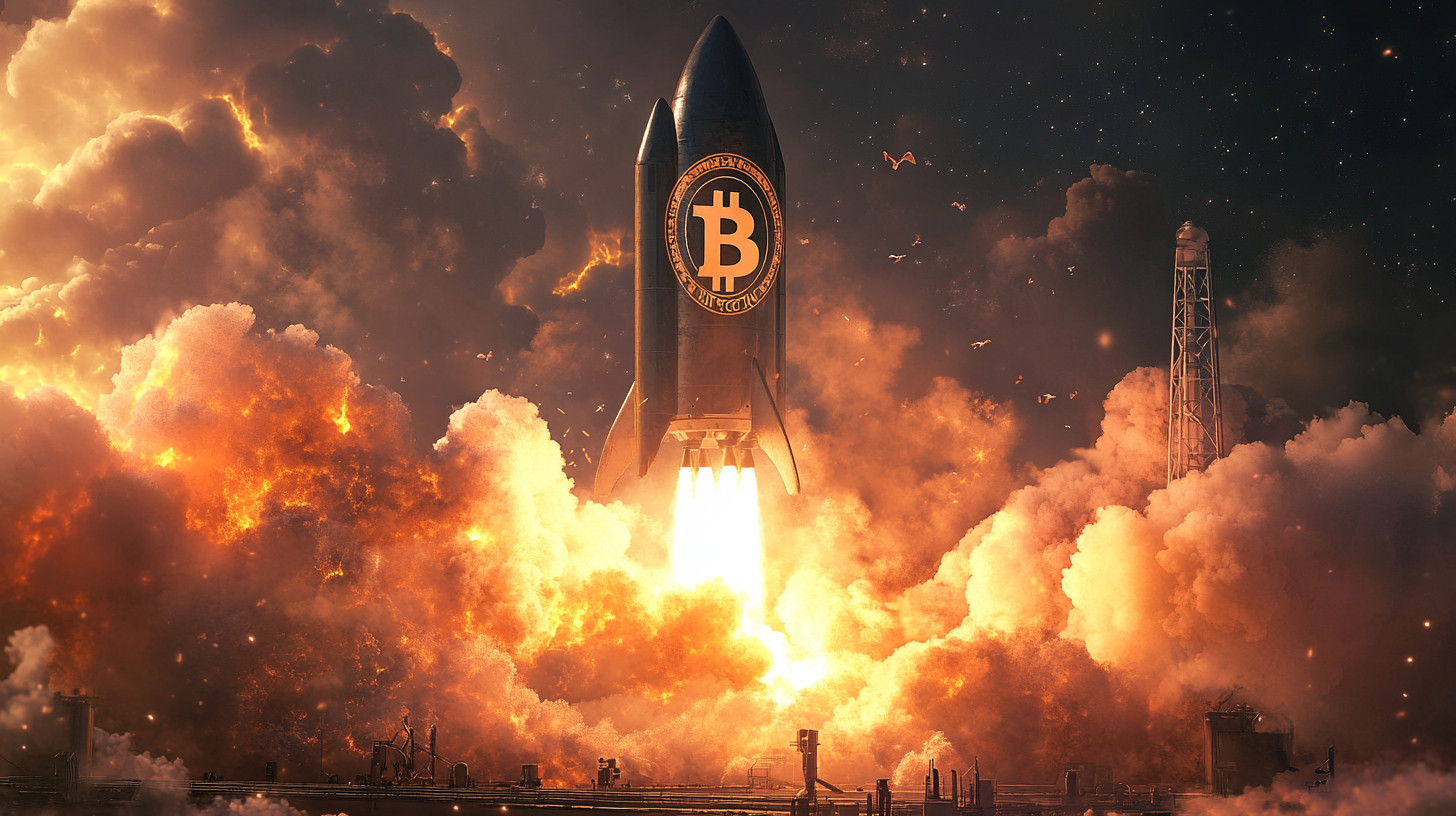 bitcoin btc raketa start midjournie