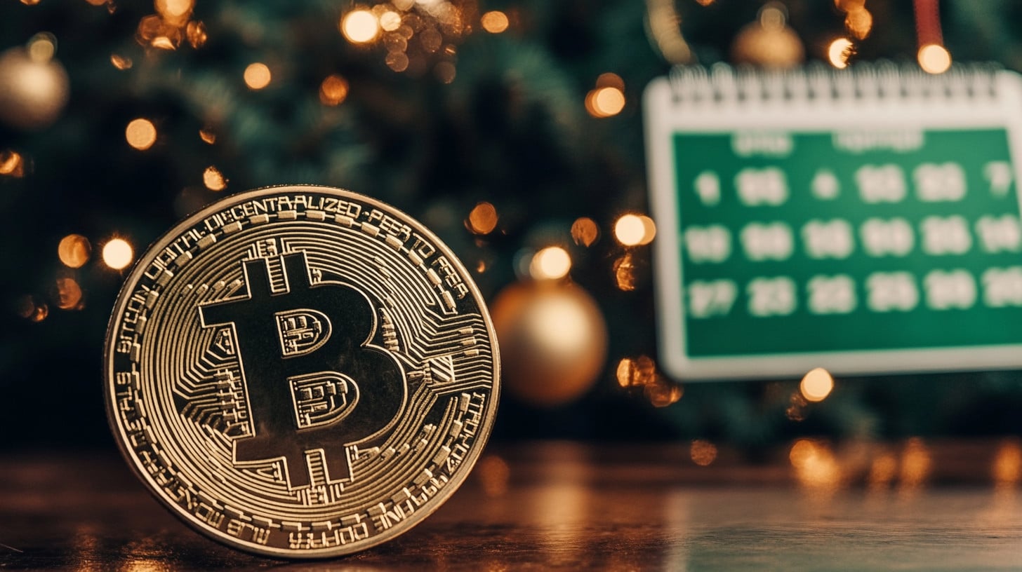 bitcoin btc vanoce rok kalendar midjourney
