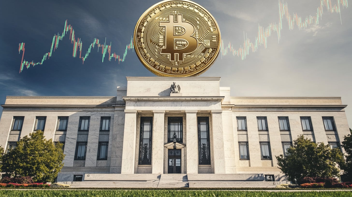 fed budova bitcoin btc cena graf vývoj Midjourney