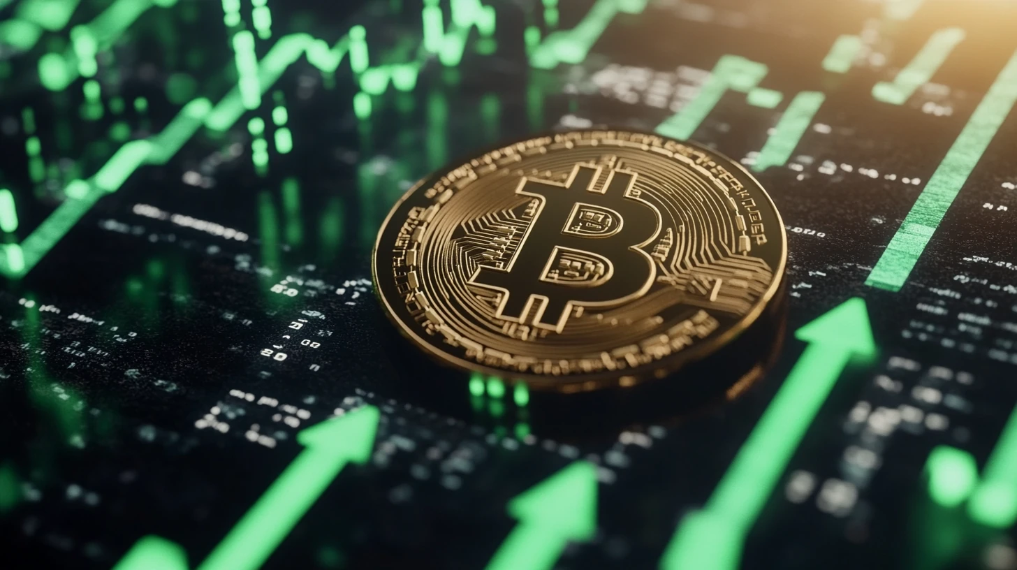 bitcoin btc graf růst midjourney