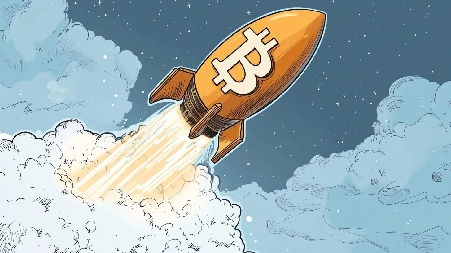 bitcoin btc raketa růst cena kurz midjourney