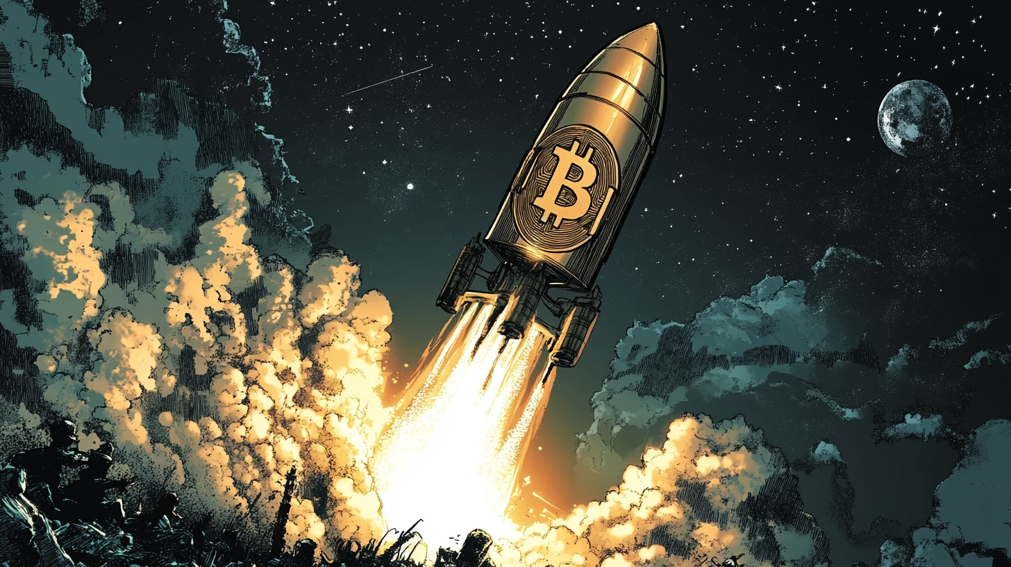 bitcoin btc kryptoměny raketa