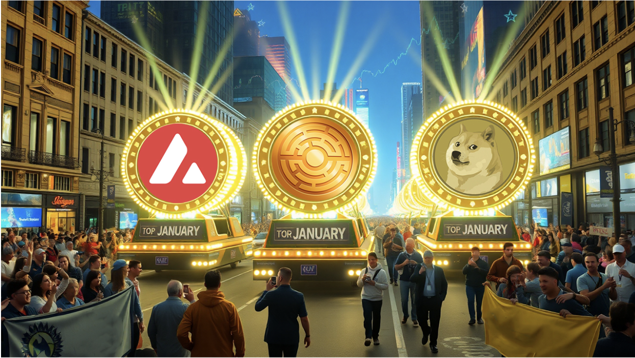Nejlepší mince pro leden: Dogecoin (DOGE), AVAX, MTAUR