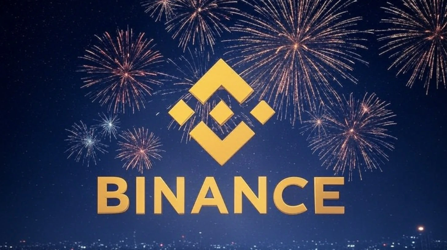binance logo ohnostroj 2024 oslava grok