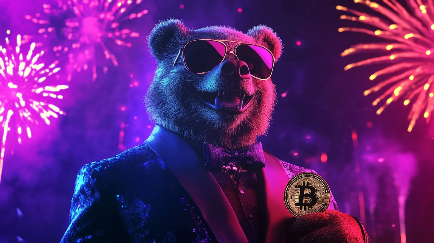 bitcoin btc medvěd ohňostroj midjourney
