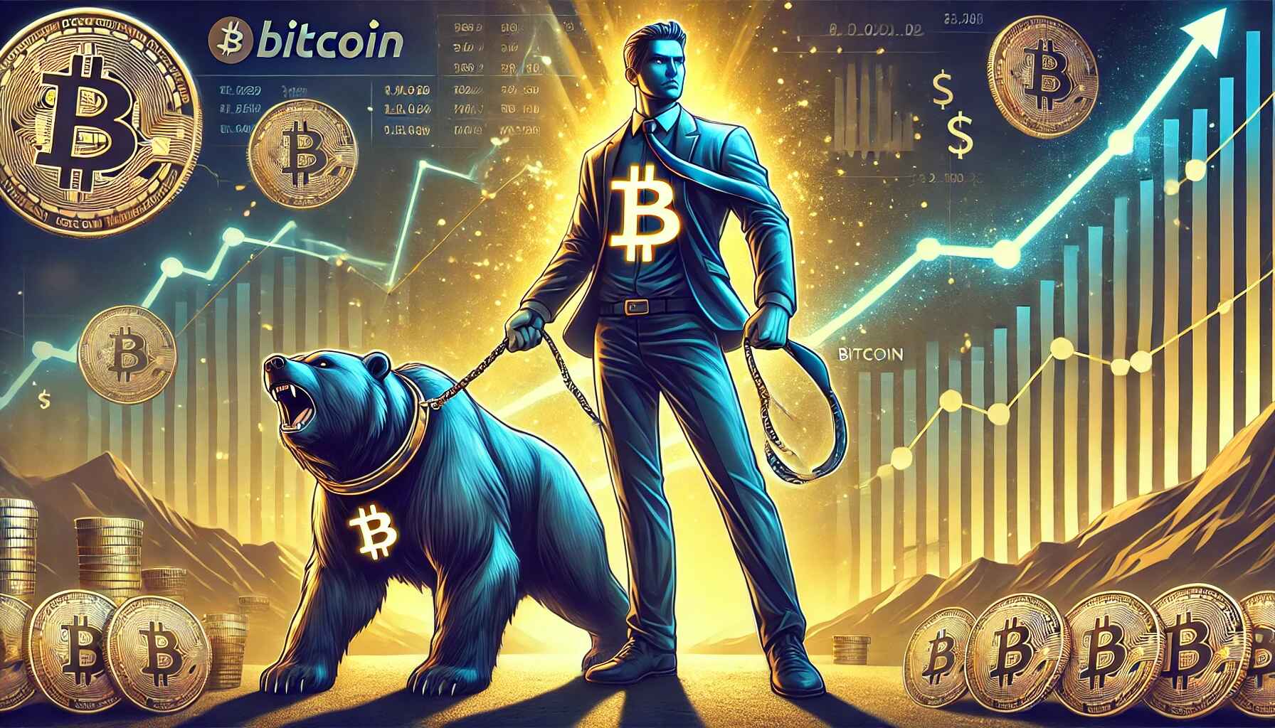 medvěd, bitcoin, trh,