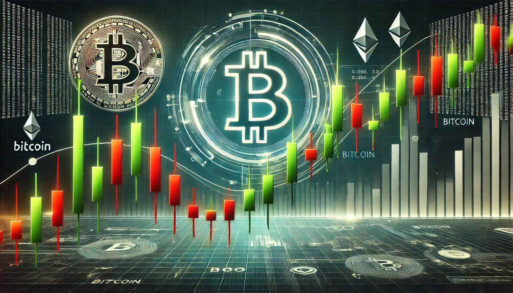 svíčky, bitcoin, spinning, trh