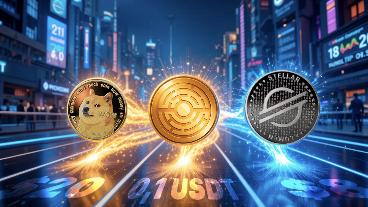 MTAUR, DOGE & XLM: Očekávají se brzy velké cenové pohyby?