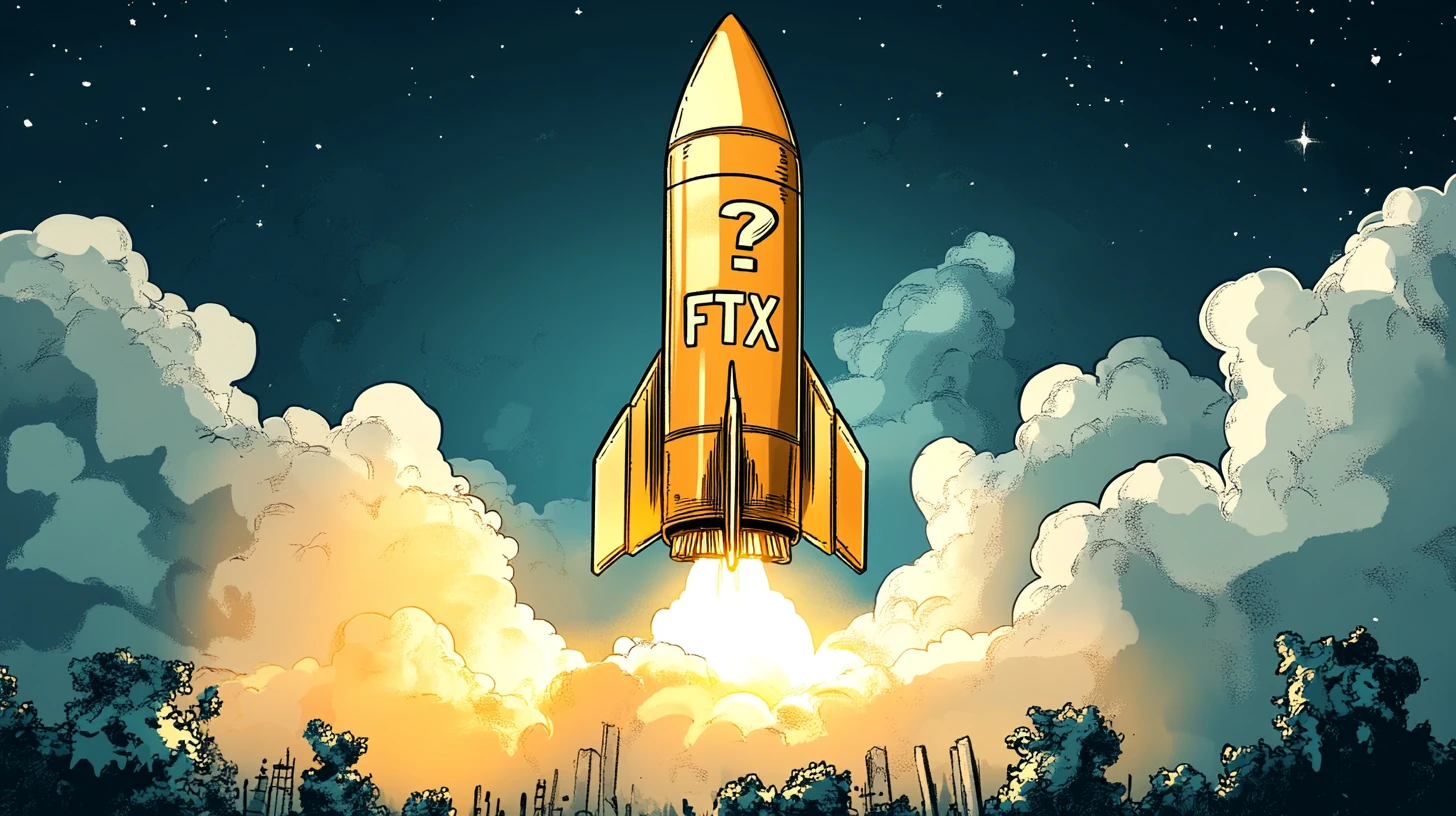 FTX raketa start otazník midjourney