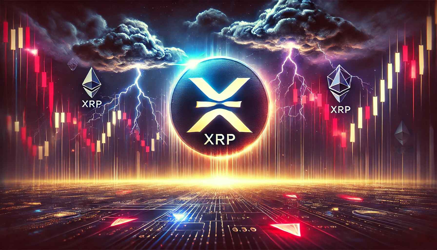 xrp, bouře, propad