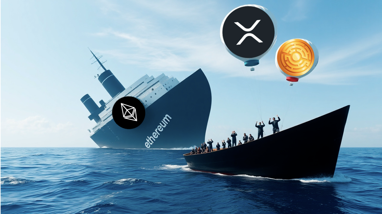 Cena Etherea klesá, XRP má rostoucí potenciál