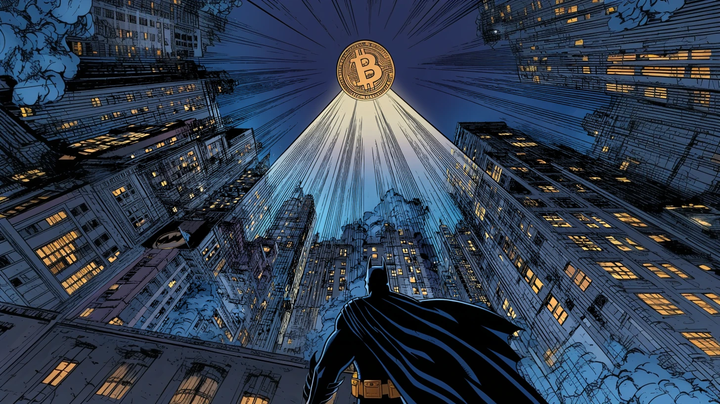 bitcoin btc usd cena růst komiks midjourney