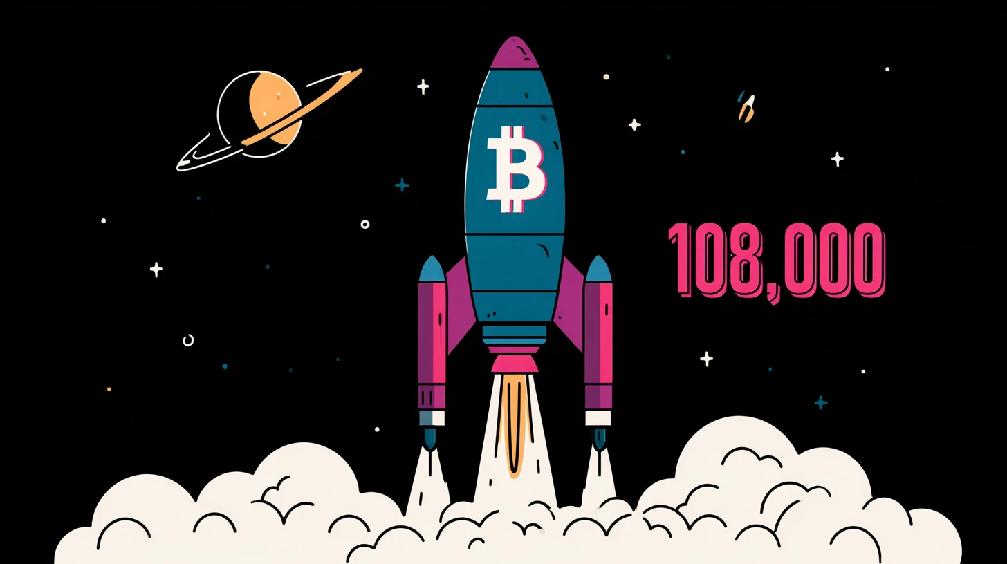 bitcoin btc logo cena kurz 108000 USD Midjourney