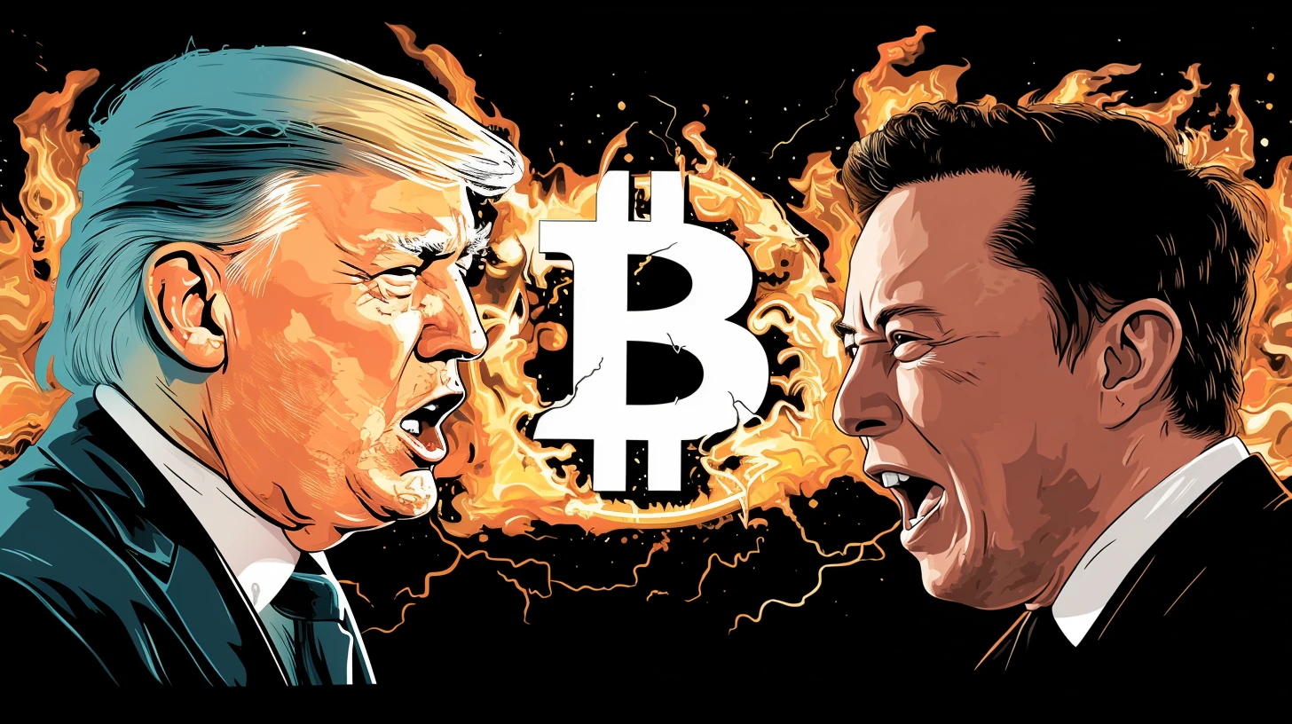 bitcoin btc Elon Musk Donald Trump USA problém Midjourney