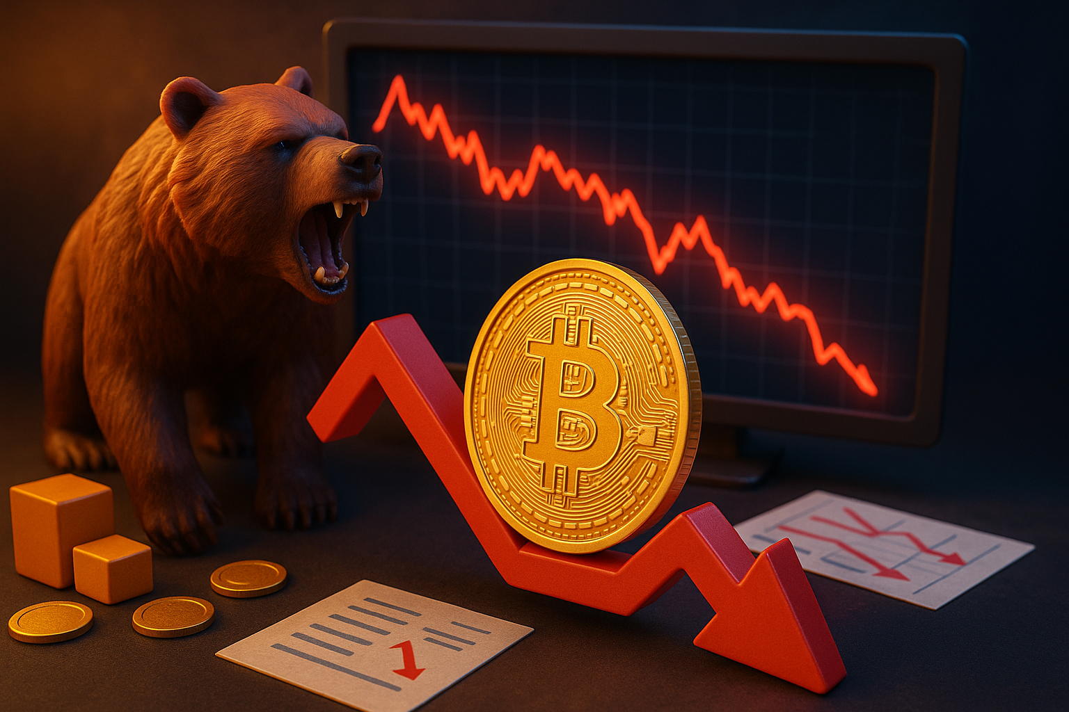 medvěd, btc, bitcoin
