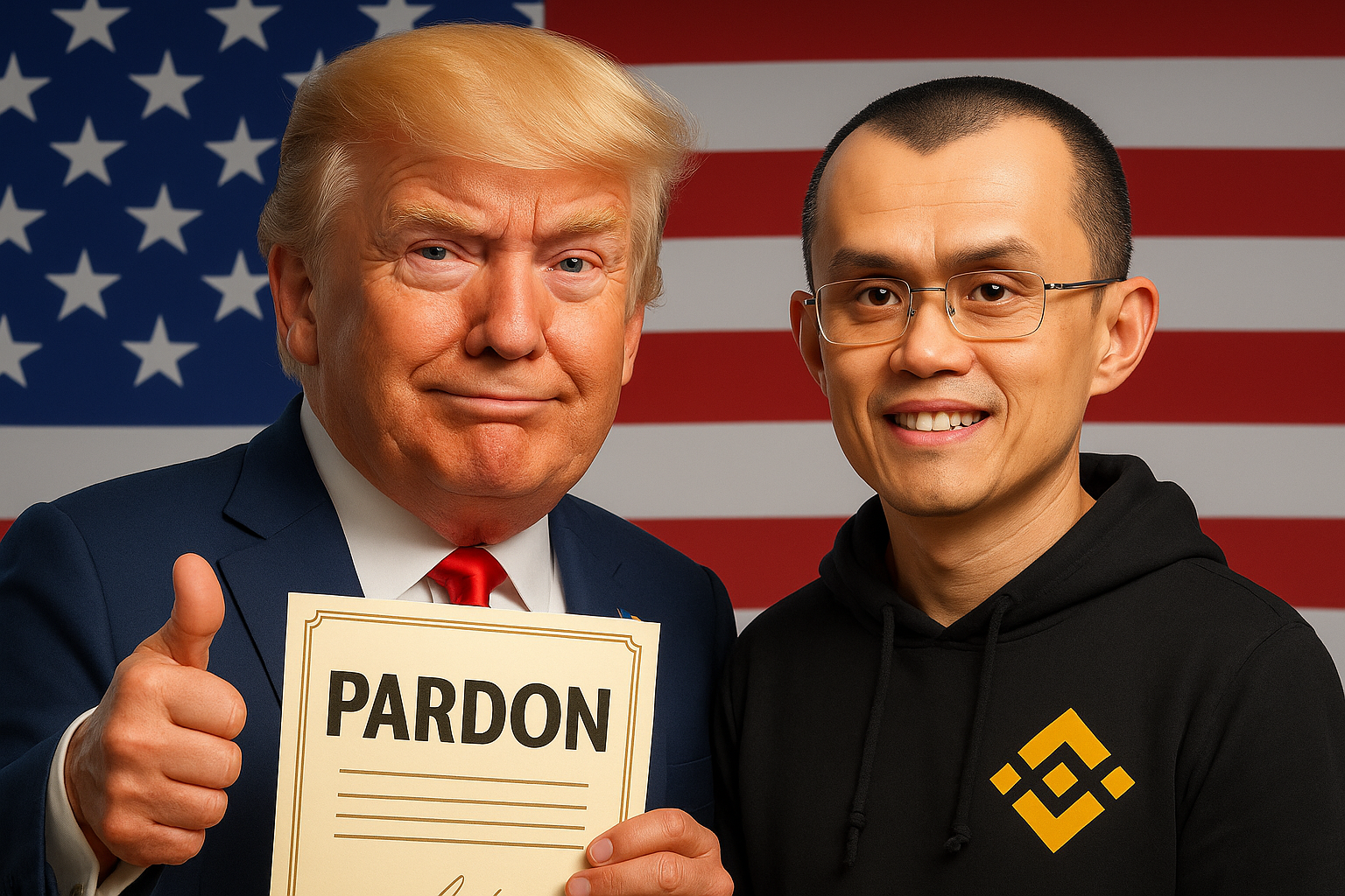 trump, CZ, binance, milost