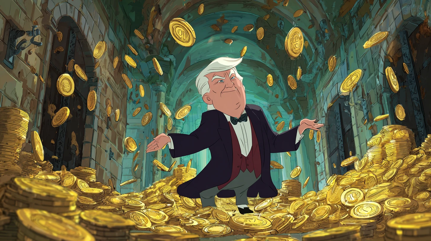 Donald Trump zisk bitcoin btc Midjourney