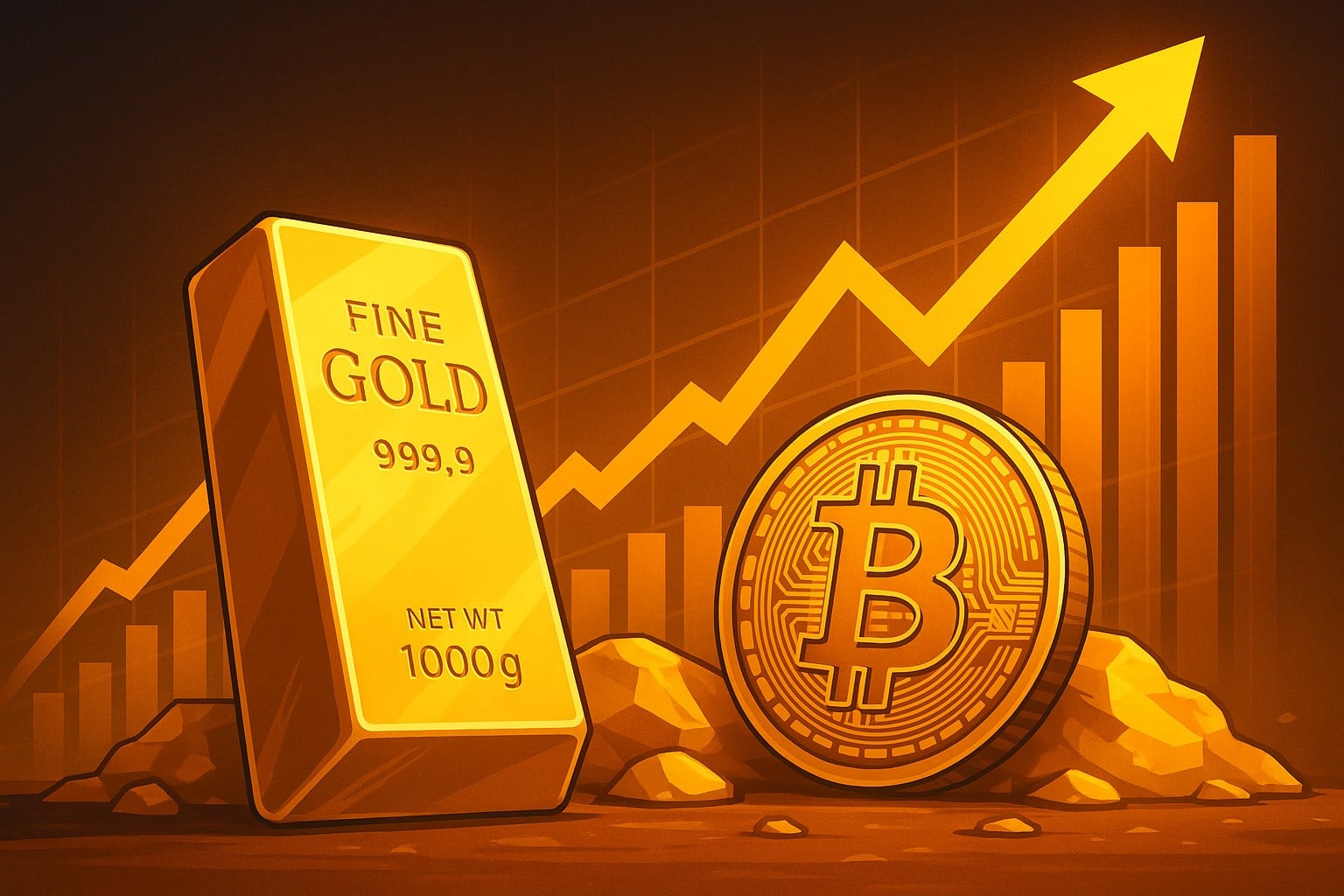 Bitcoin drtivě poráží zlato i stříbro na hlavu, ale záleží na úhlu pohledu