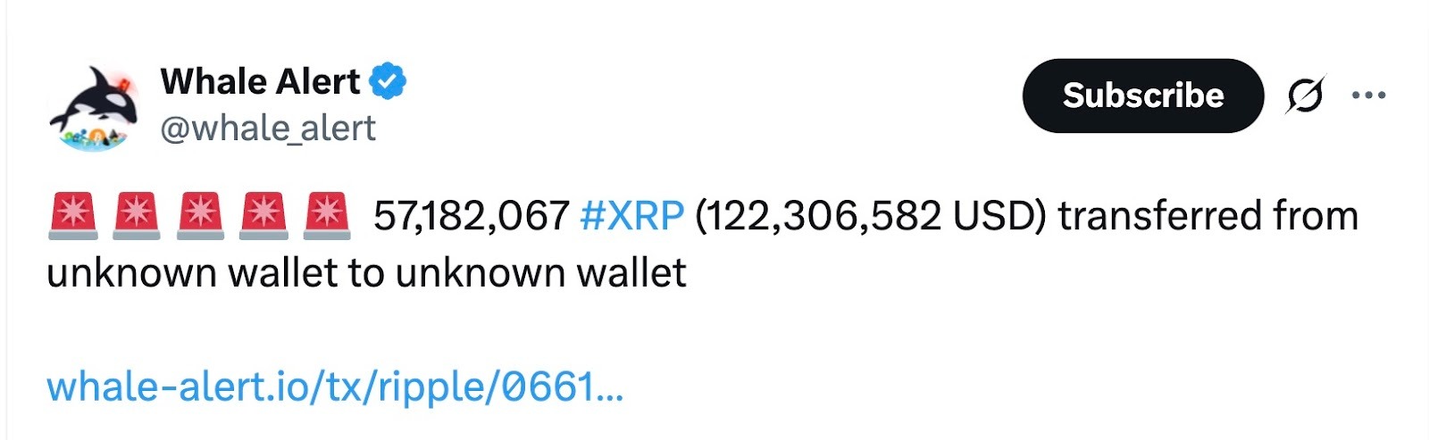 Nečekaný přesun 57 milionů XRP vyvolal otázky