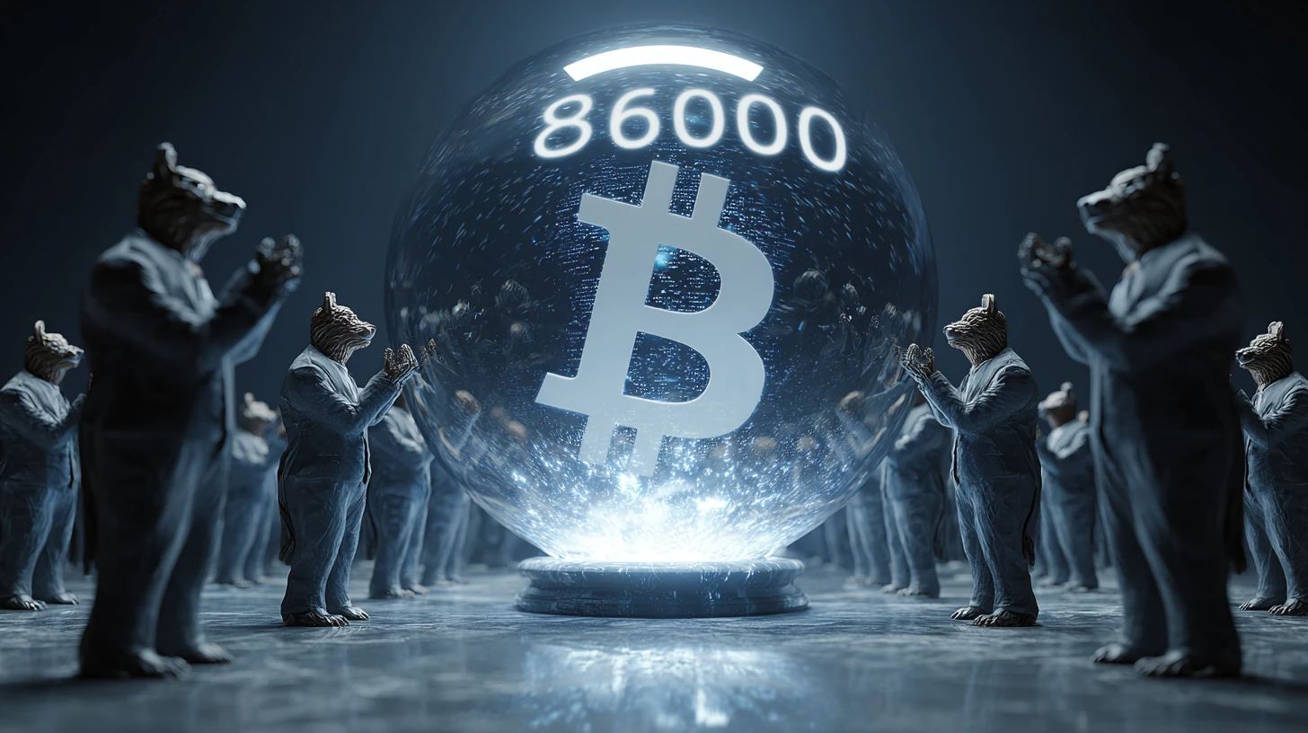 bitcoin btc medvedi 86000 USD pokles cena Midjourney